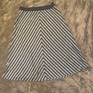 Lane Bryant Striped A-Line Skirt in Blue and White